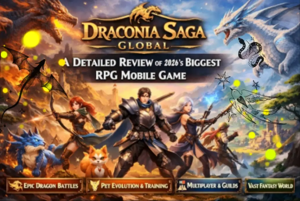 Draconia Saga Global 2026 RPG mobile game gameplay and pet evolution