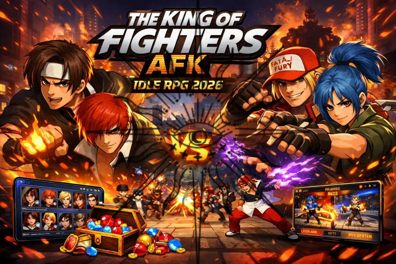The King of Fighters AFK 2026 idle RPG mobile game gameplay and fighter collection