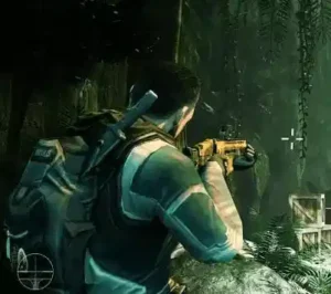 Cover Fire Offline Shooting Game gameplay screenshot showing sniper mission and HD shooting action