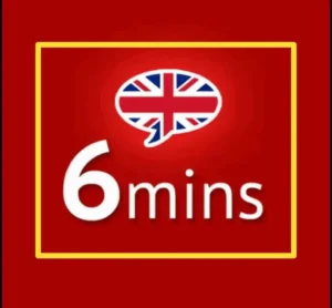 English Listening �C 6mins app interface showing daily 6 minute English listening lessons