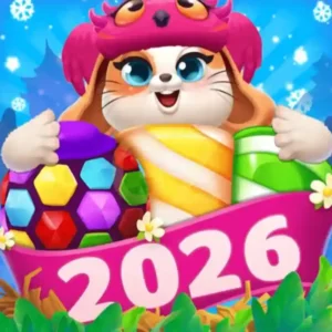 Candy match-3 puzzle game colorful levels and boosters