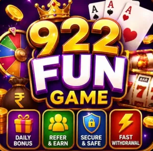 922Fun Game APK interface showing real money earning games, bonus rewards and secure wallet features for Android users in 2026